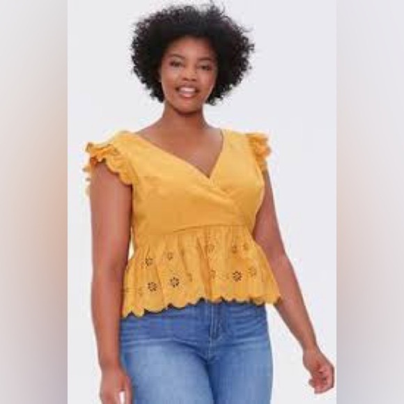 Forever 21 Ruffle Eyelet Cotton Top - Picture 8 of 9